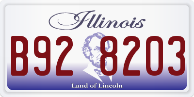 IL license plate B928203