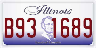 IL license plate B931689