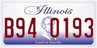 IL license plate B940193