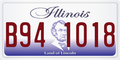 IL license plate B941018