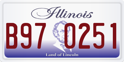IL license plate B970251