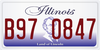 IL license plate B970847
