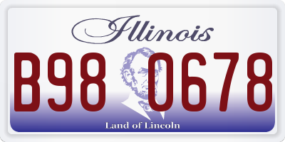IL license plate B980678