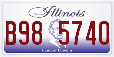 IL license plate B985740