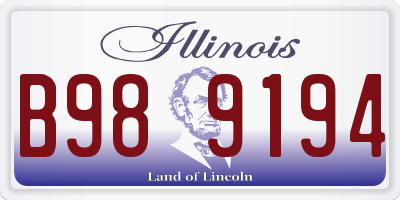 IL license plate B989194