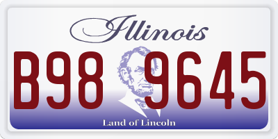 IL license plate B989645