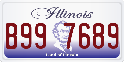IL license plate B997689