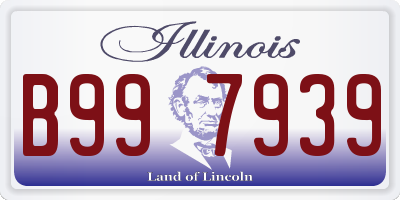 IL license plate B997939