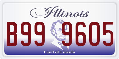 IL license plate B999605