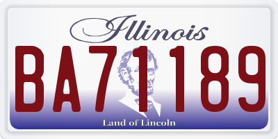 IL license plate BA71189