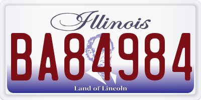 IL license plate BA84984