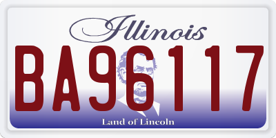 IL license plate BA96117