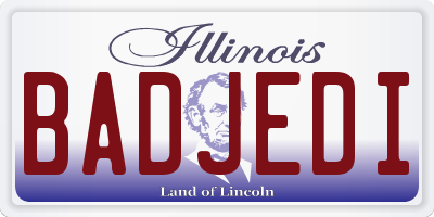 IL license plate BADJEDI