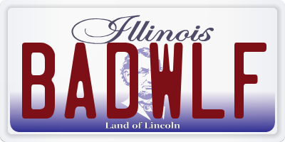 IL license plate BADWLF