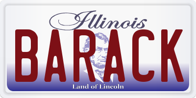 IL license plate BARACK