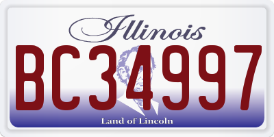 IL license plate BC34997