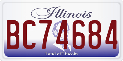 IL license plate BC74684