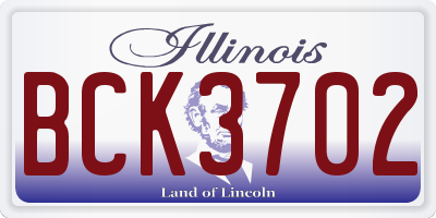 IL license plate BCK3702