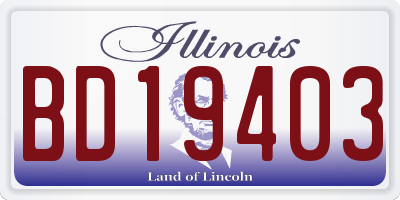 IL license plate BD19403