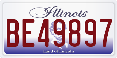 IL license plate BE49897