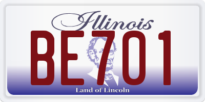 IL license plate BE701