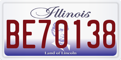 IL license plate BE70138