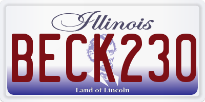 IL license plate BECK230