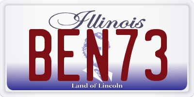 IL license plate BEN73