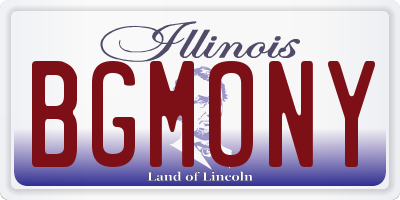 IL license plate BGMONY