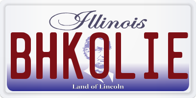 IL license plate BHKOLIE