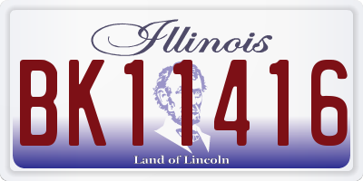 IL license plate BK11416