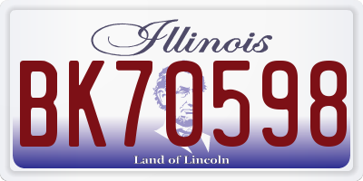 IL license plate BK70598