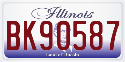 IL license plate BK90587