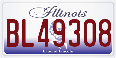 IL license plate BL49308