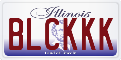 IL license plate BLCKKK