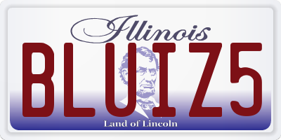 IL license plate BLUIZ5