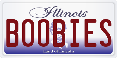 IL license plate BOOBIES