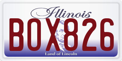 IL license plate BOX826