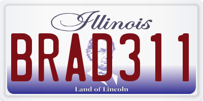 IL license plate BRAD311