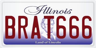 IL license plate BRAT666