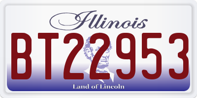 IL license plate BT22953