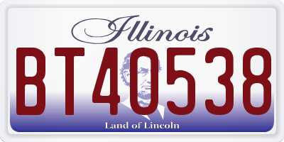 IL license plate BT40538