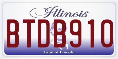 IL license plate BTDB910