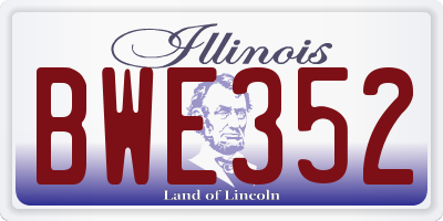 IL license plate BWE352