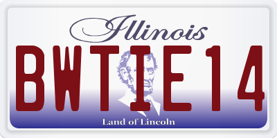 IL license plate BWTIE14