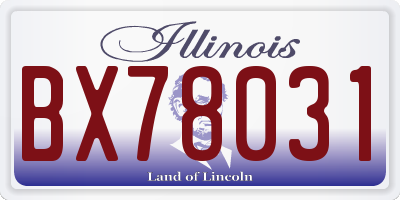 IL license plate BX78031