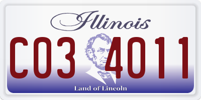 IL license plate C034011