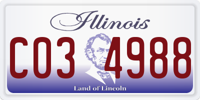 IL license plate C034988