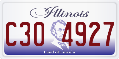IL license plate C304927