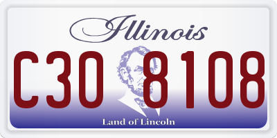 IL license plate C308108